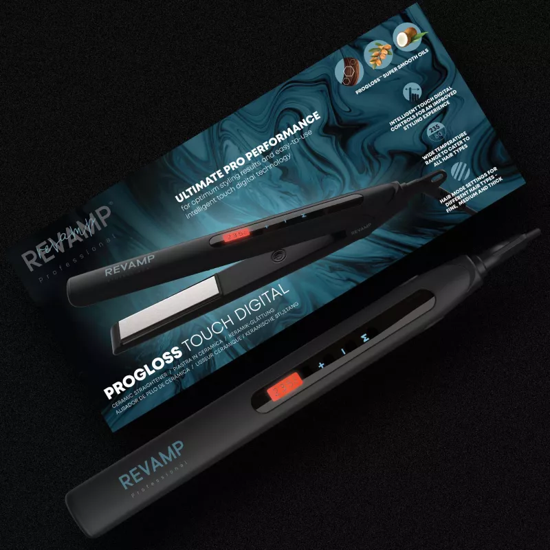 Revamp Progloss Touch Digital Glätteisen Warm Schwarz 3 m