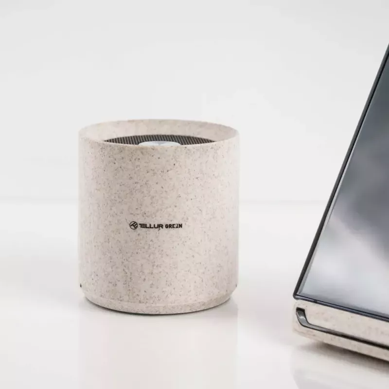 Tragbarer Lautsprecher Tellur Bluetooth-Lautsprecher Grün 3W Creme