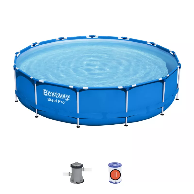 Rahmenpool Bestway Steel Pro 13' x 33 Zoll/3,96 m x 84 cm Fassungsvermögen 8680 L