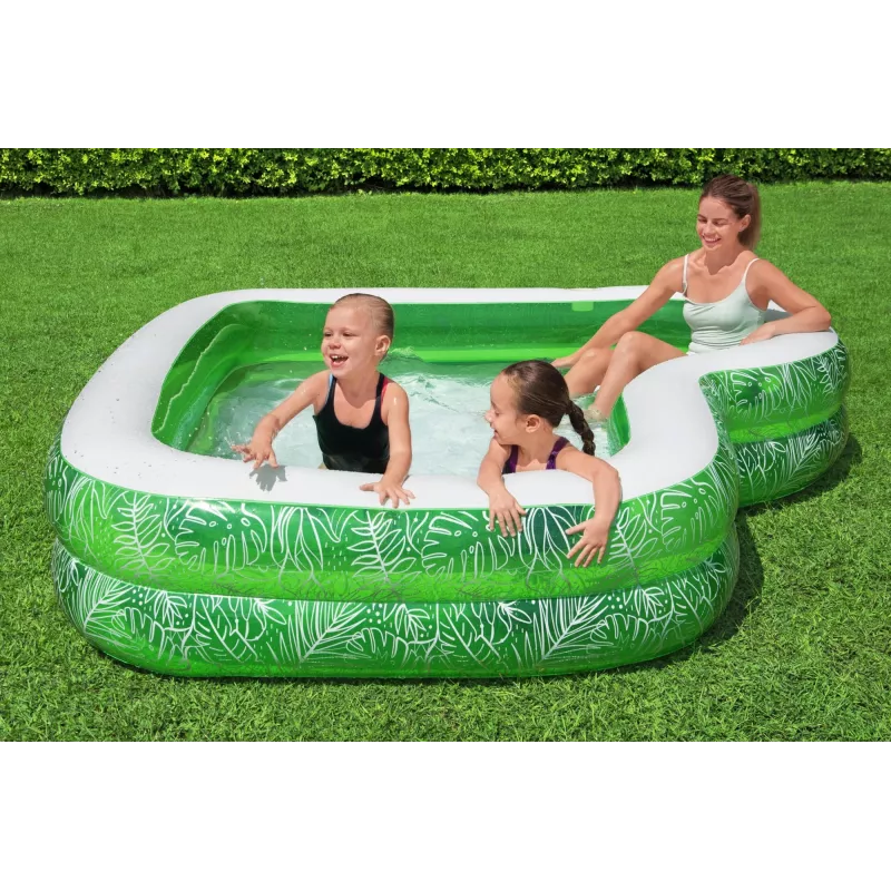 Bestway 7'7 Zoll x 7'7 Zoll x 20 Zoll/2,31 m x 2,31 m x 51 cm Tropical Paradise Familienpool