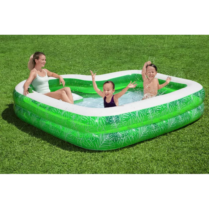 Bestway 7'7 Zoll x 7'7 Zoll x 20 Zoll/2,31 m x 2,31 m x 51 cm Tropical Paradise Familienpool