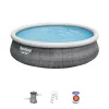 Bestway 57372 Aufstellpool Aufblasbarer Pool Rund 12362 L Grau