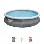 Bestway 57372 Aufstellpool Aufblasbarer Pool Rund 12362 L Grau