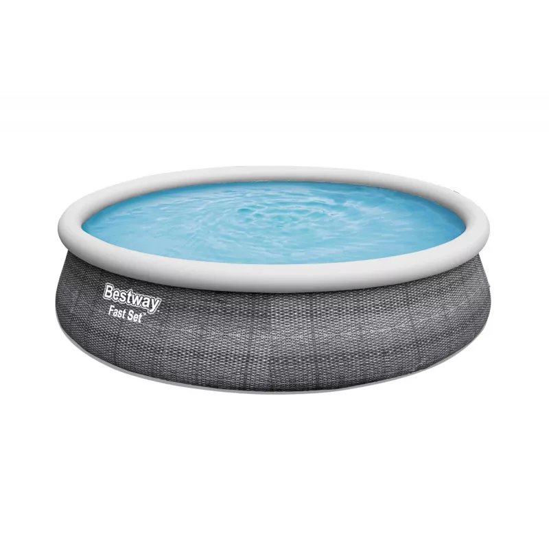 Bestway 57372 Aufstellpool Aufblasbarer Pool Rund 12362 L Grau