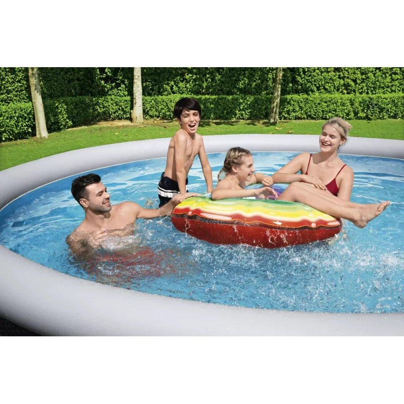 Bestway 57372 Aufstellpool Aufblasbarer Pool Rund 12362 L Grau