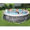 Bestway 57372 Aufstellpool Aufblasbarer Pool Rund 12362 L Grau