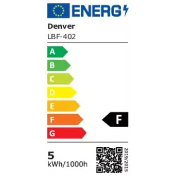 Smarte Lampe Denver LBF-402 Wi-Fi Schwarz Transparent Energieklasse F