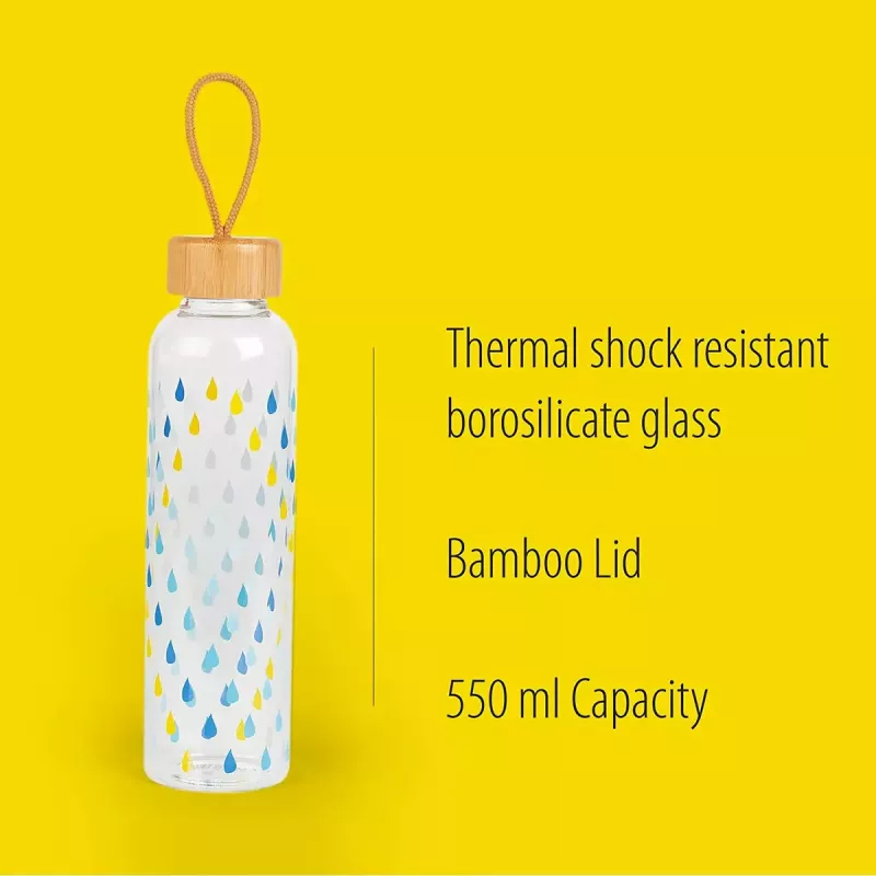Glasflasche Cambridge CM06991 550 ml mit Bambusdeckel