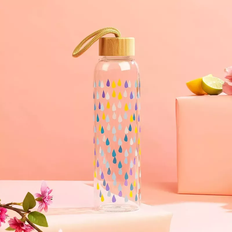 Glasflasche Cambridge CM06991 550 ml mit Bambusdeckel