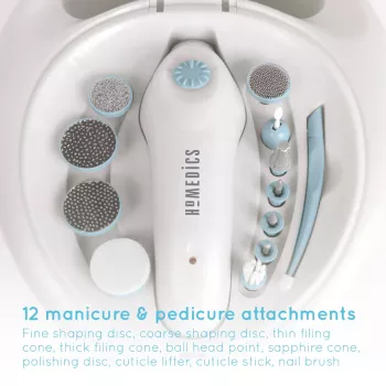 Maniküre-Pediküre-Geräteset HoMedics MAN-3023A-EU 2 Aufsätze Kunststoff Blau Weiß