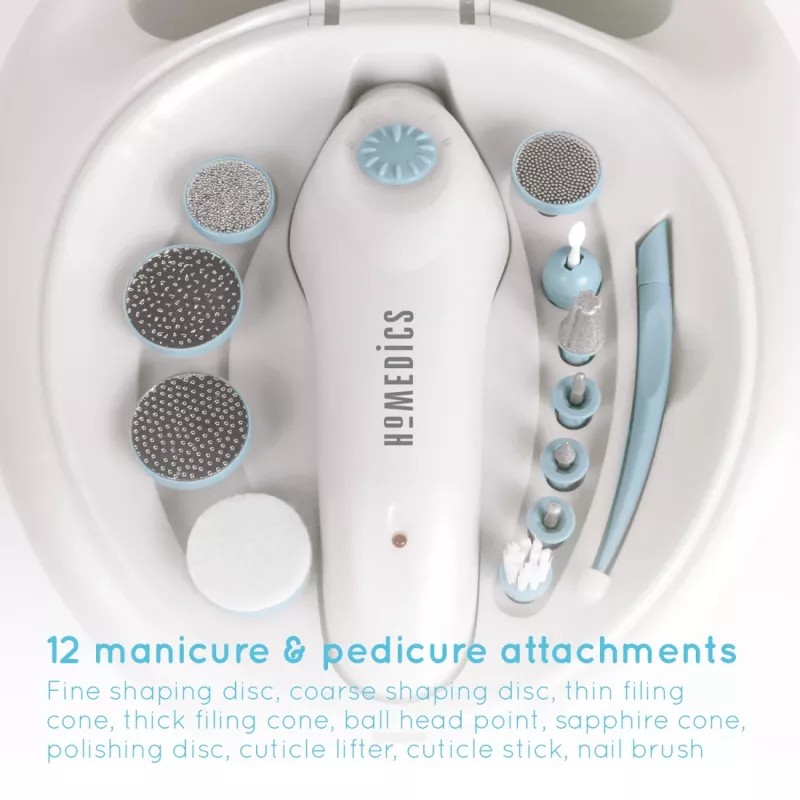 Maniküre-Pediküre-Geräteset HoMedics MAN-3023A-EU 2 Aufsätze Kunststoff Blau Weiß