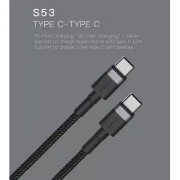 USB-C-auf-USB-C-Kabel Orsen S53, 1 m, 3 A, rot