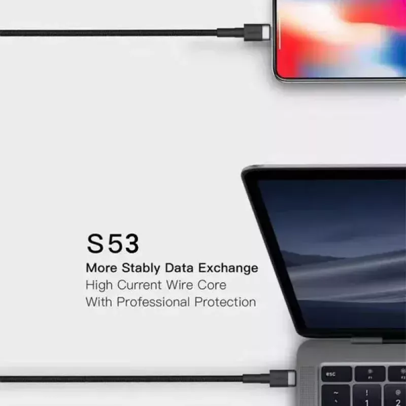 USB-C-auf-USB-C-Kabel Orsen S53, 1 m, 3 A, rot