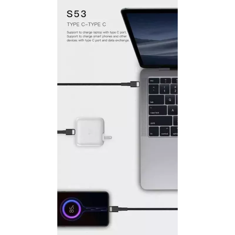 USB-C-auf-USB-C-Kabel Orsen S53, 1 m, 3 A, rot