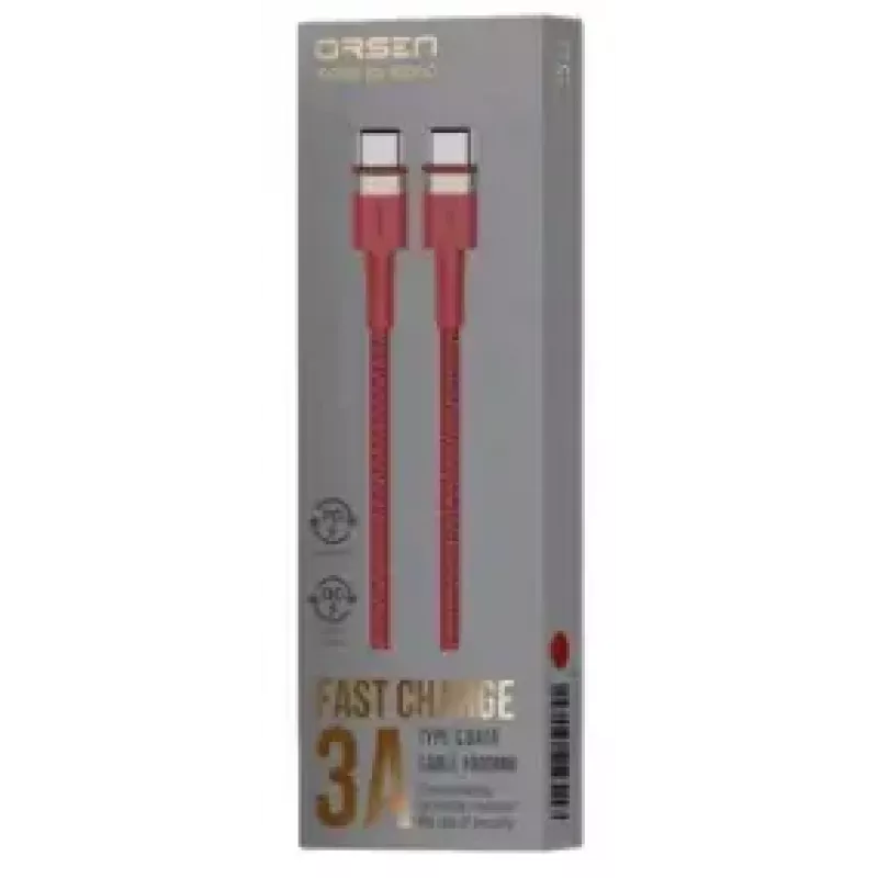 USB-C-auf-USB-C-Kabel Orsen S53, 1 m, 3 A, rot