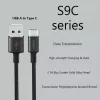 USB-A-auf-USB-C-Kabel Orsen S9C 1 m, 2,1 A, schwarz