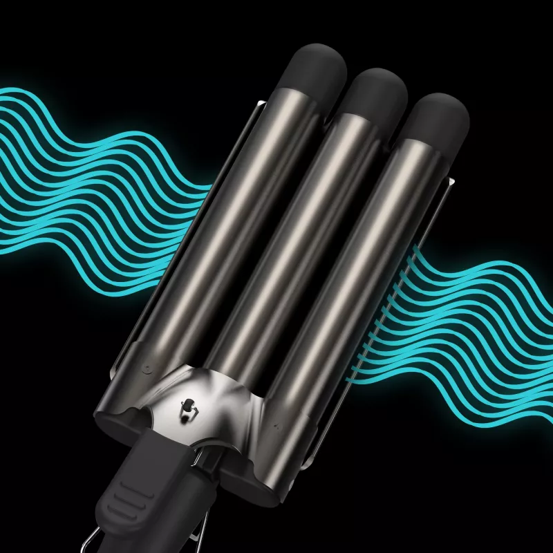 Revamp Progloss Deep Beach Waver Texturizing iron Warm Schwarz 3 m