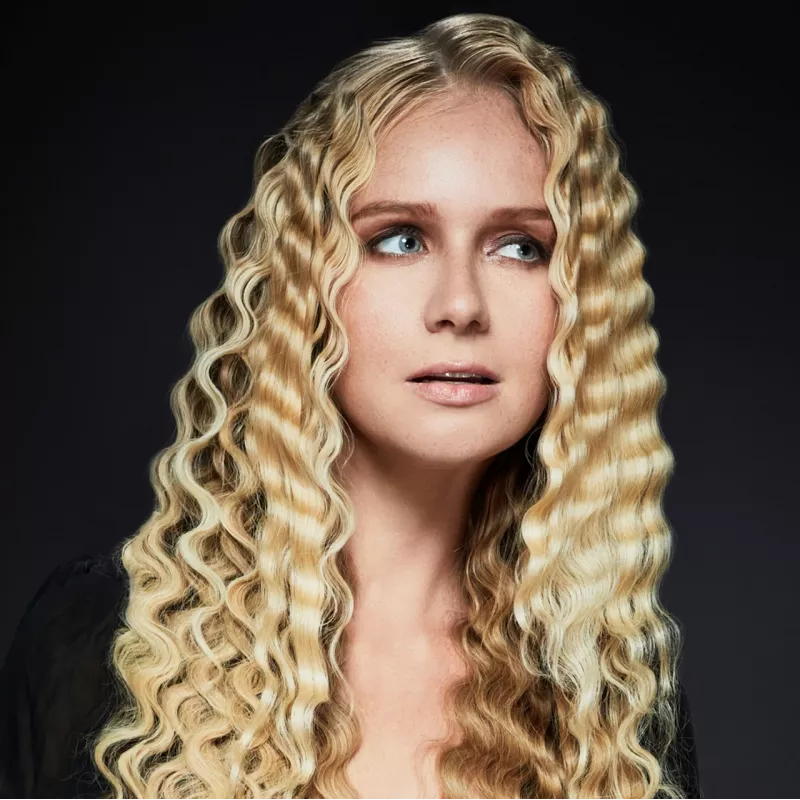 Revamp Progloss Deep Beach Waver Texturizing iron Warm Schwarz 3 m