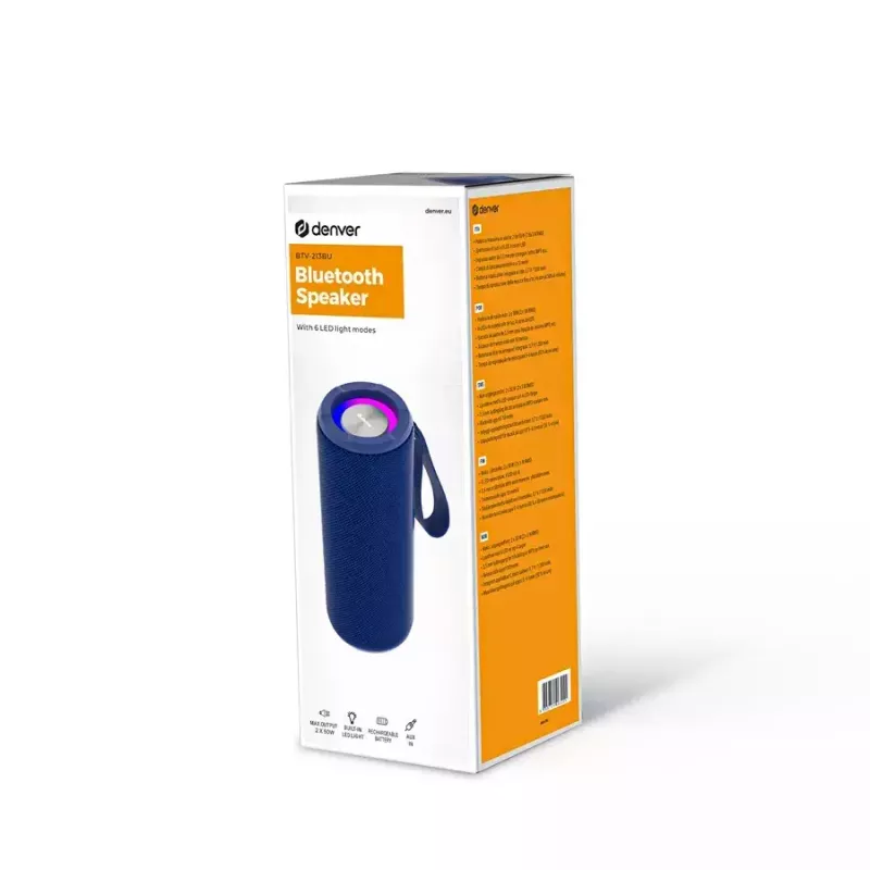 Mono tragbarer Lautsprecher Denver BTV-213BU Blau, Silber