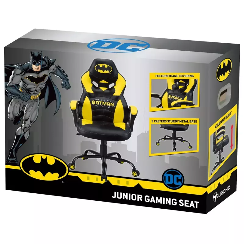 PC-Gaming-Stuhl Subsonic Batman Junior Gepolsterte Sitzfläche Schwarz Gelb