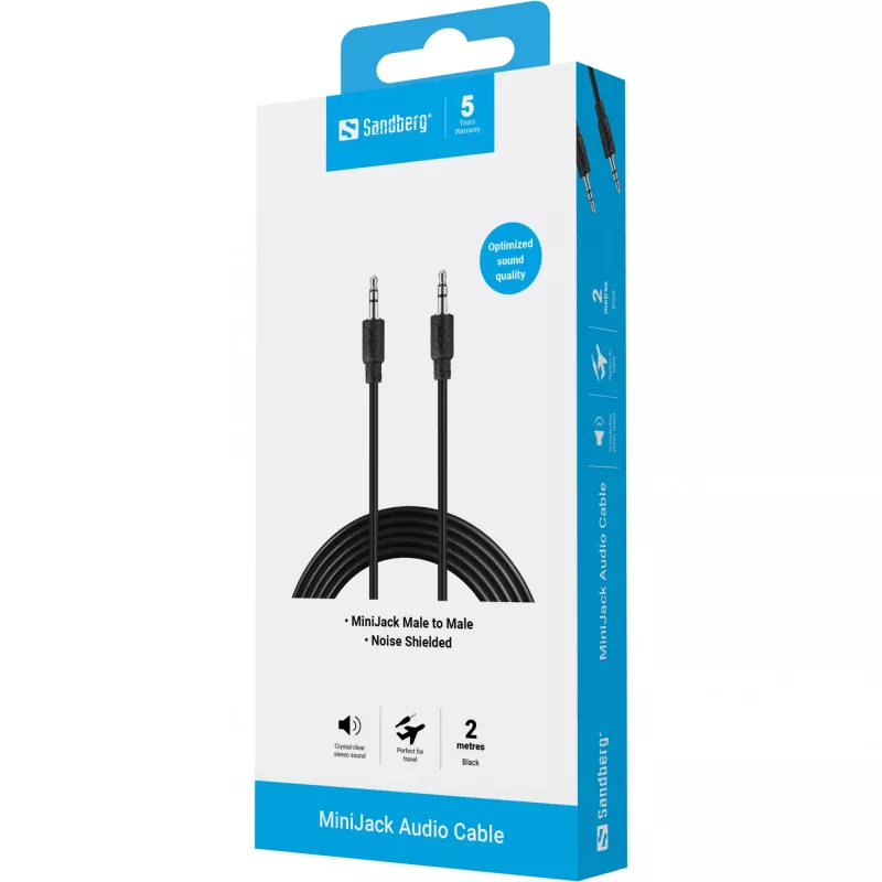 MiniJack-Kabel M-M Sandberg 501-24 2m