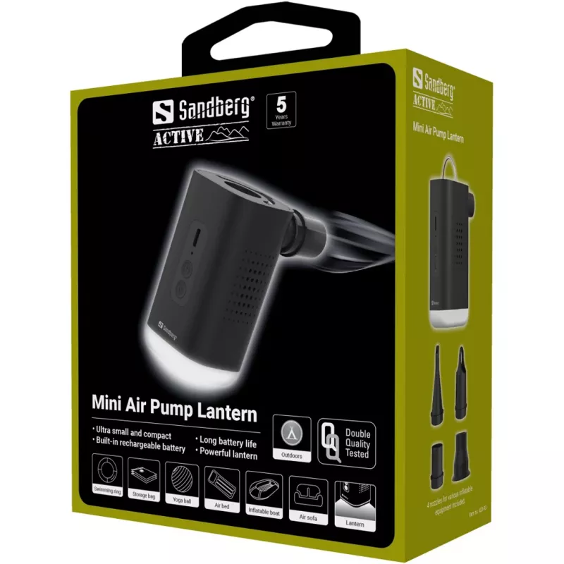 Sandberg Mini Air Pump Lantern Sandberg 0.04 bar 200 l/min Batterie 5V 2A