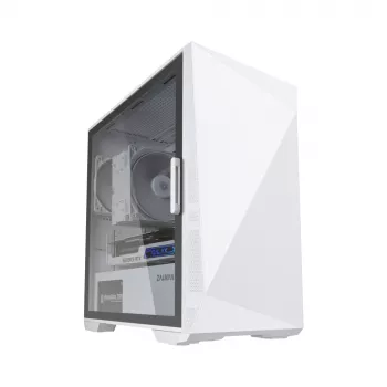 Zalman Z1 Iceberg White - mATX Mid Tower PC-Gehäuse / 2x 120-mm-Lüfter vorinstalliert, Mini Tower