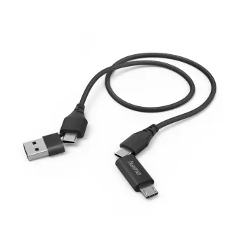 Hama 00201537 USB-Kabel USB 2.0 1,5 m USB-A/USB-C USB-C/Micro-USB B Schwarz