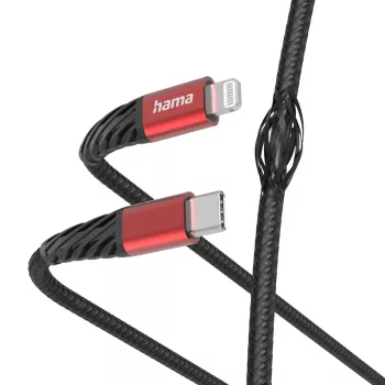Hama Extreme Lightning auf USB-C Kabel 1,5 m 3A Schwarz Rot