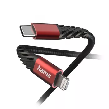 Hama Extreme Lightning auf USB-C Kabel 1,5 m 3A Schwarz Rot