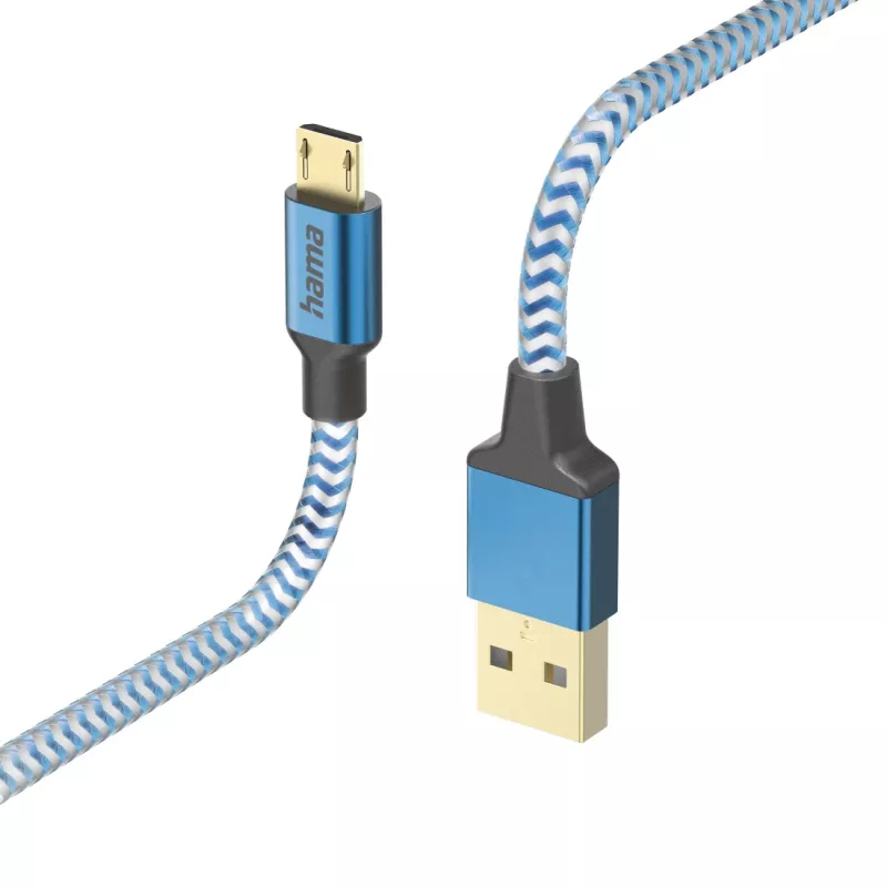 Hama Reflective USB-Kabel USB 2.0 1,5 m USB A Micro-USB B Blau