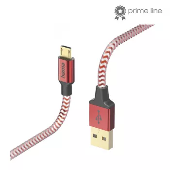Hama Reflective USB Kabel USB 2.0 1,5 m USB A Micro-USB B Rot