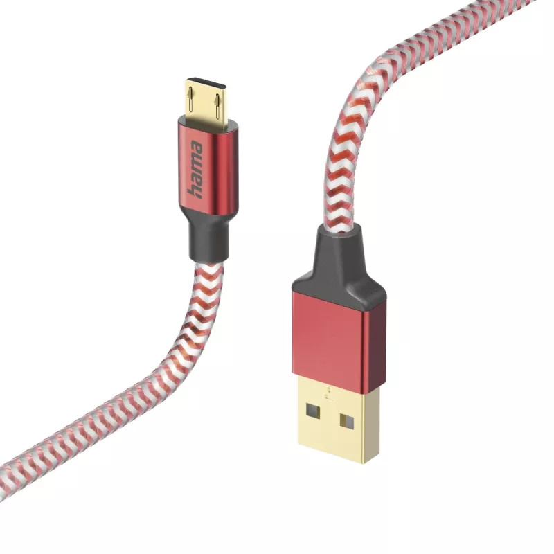 Hama Reflective USB Kabel USB 2.0 1,5 m USB A Micro-USB B Rot