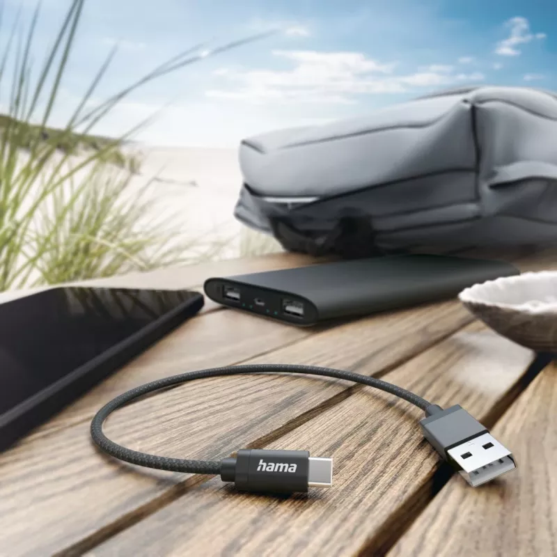 Hama 00201600 USB-Kabel USB 2.0 0,2 m USB A USB C Schwarz