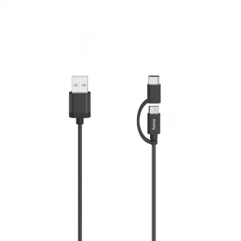 Hama 00200616 USB-Kabel USB 2.0 0,75 m USB A USB C/Micro-USB A Schwarz