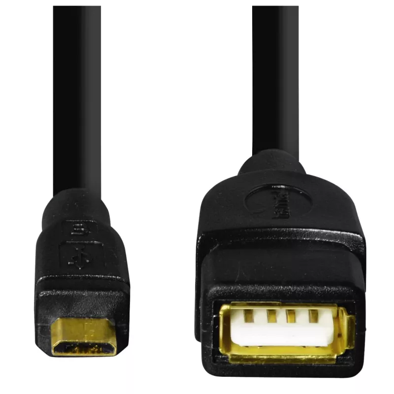 Hama 173892 USB-Kabel USB 2.0 0,15 m Micro-USB B USB A Schwarz