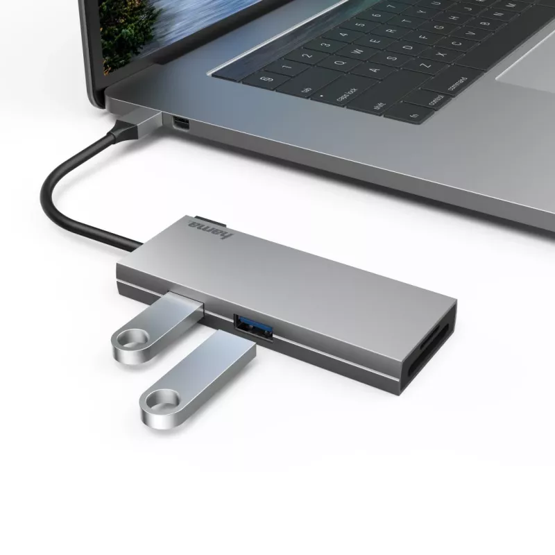 Hama 00200110 Laptop-Dock/Port-Replikator USB 3.2 Gen 1 (3.1 Gen 1) Typ-C Grau