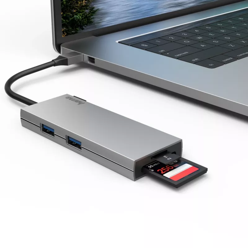 Hama 00200110 Laptop-Dock/Port-Replikator USB 3.2 Gen 1 (3.1 Gen 1) Typ-C Grau