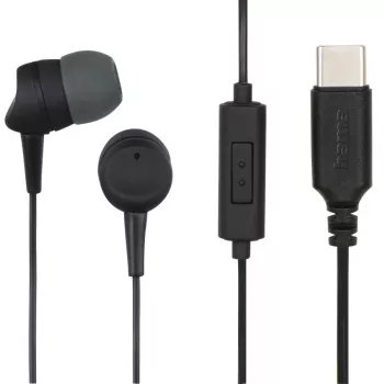 Hama 00184192 Kopfhörer/Headset Kabelgebunden Im-Ohr Anrufe/Musik USB Typ-C Schwarz, Dunkelgrau