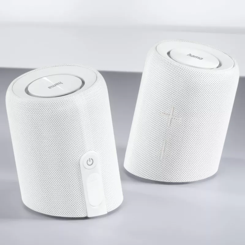 Hama Twin 3.0 Stereo tragbarer Lautsprecher Weiß 30 W
