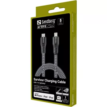 Sandberg Survivor USB-C PD>Lightning 1M Kabel 1m 28g
