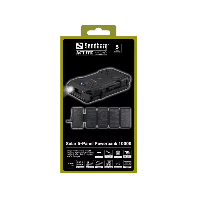 Tragbare Powerbank Sandberg Solar 5-Panel 10000 mAh