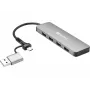 Sandberg USB-C/A auf 4xUSB 3.0 Hub Aluminium 5000 Mbit/s