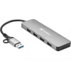 Sandberg USB-C/A auf 4xUSB 3.0 Hub Aluminium 5000 Mbit/s