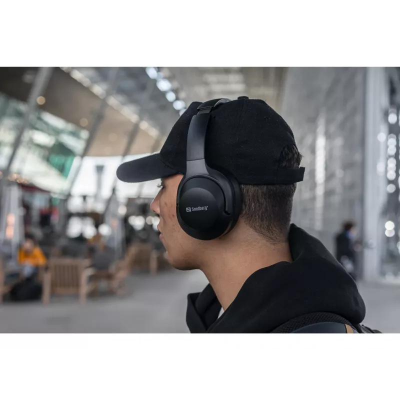 Sandberg Wireless Travel Headset ANC+ENC, Kabellos, Anrufe/Musik, 228 g, Headset, Schwarz