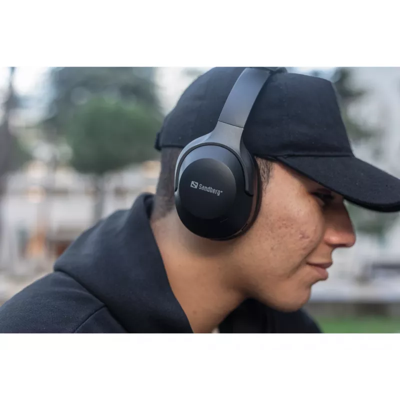 Sandberg Wireless Travel Headset ANC+ENC, Kabellos, Anrufe/Musik, 228 g, Headset, Schwarz