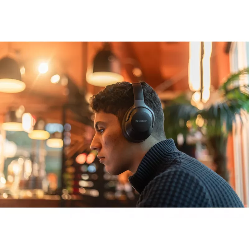 Sandberg Wireless Travel Headset ANC+ENC, Kabellos, Anrufe/Musik, 228 g, Headset, Schwarz