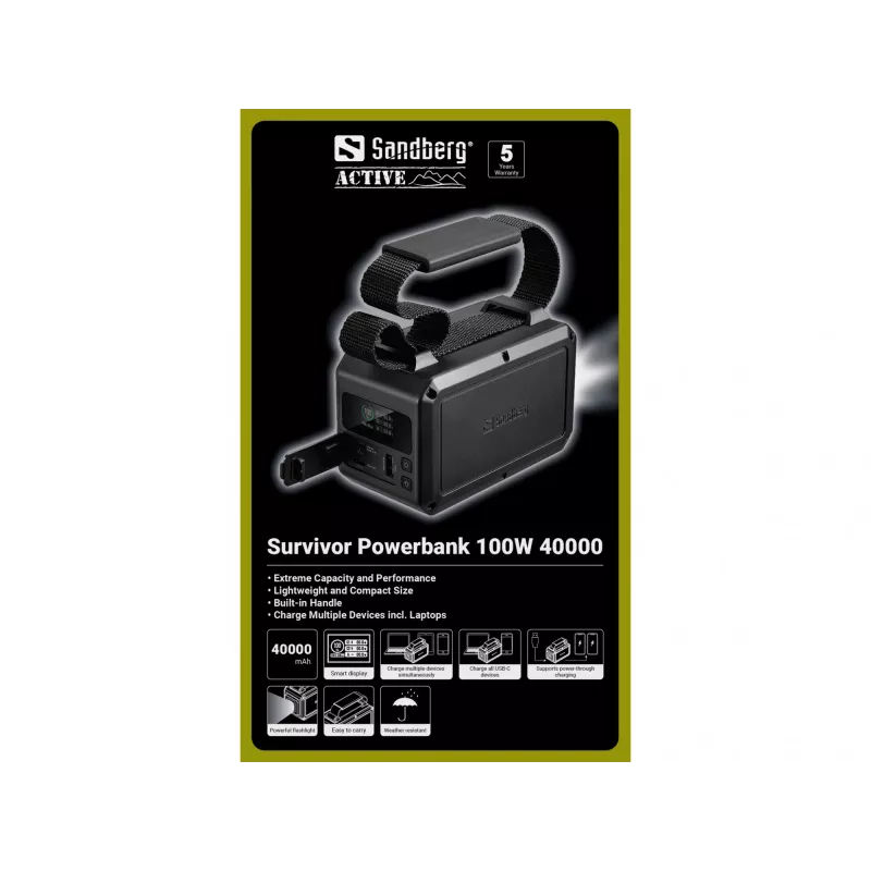Tragbare Powerbank Sandberg Survivor 100W 40000mAh