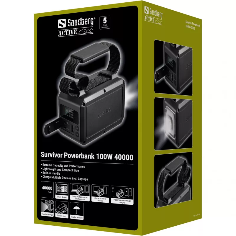 Tragbare Powerbank Sandberg Survivor 100W 40000mAh