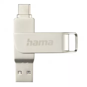 Hama C-Rotate Pro USB-Flash-Laufwerk 128 GB USB Typ-A / USB Typ-C 3.2 Gen 1 (3.1 Gen 1) Silber